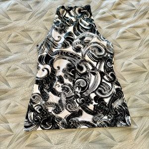 Anatomie Halter Neck Black and White Tank